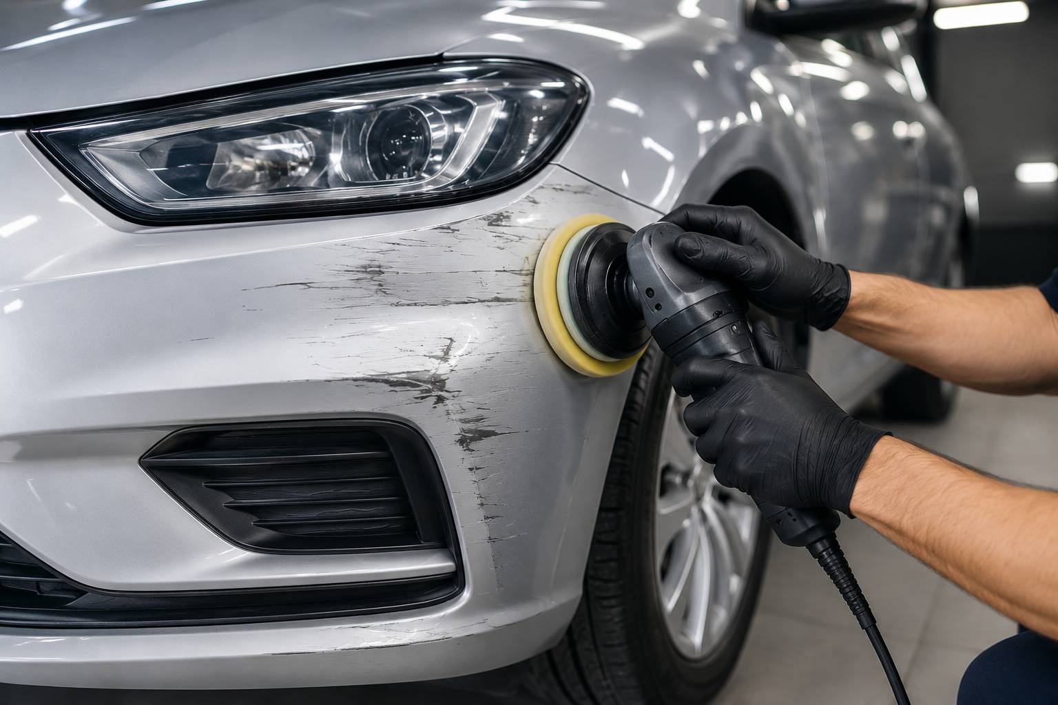 Scratch and scuff repair on vehicle panel